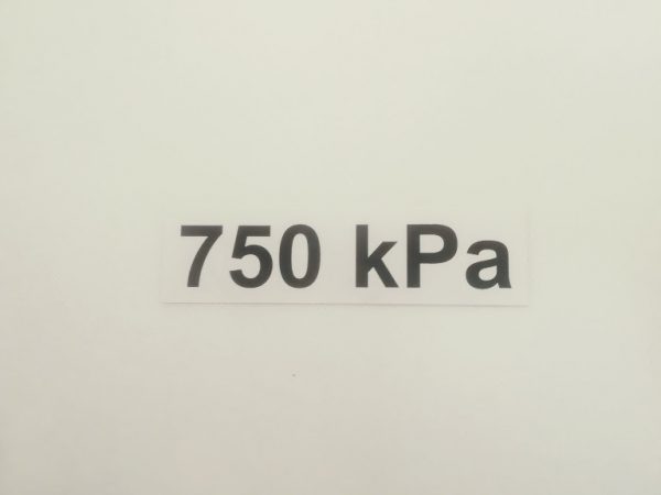 Nálepka - označenie tlaku v pneumatikách - 750 kPa