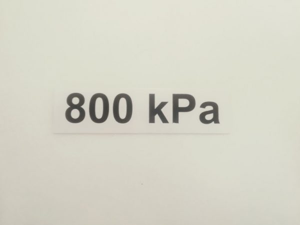 Nálepka - označenie tlaku v pneumatikách - 800 kPa