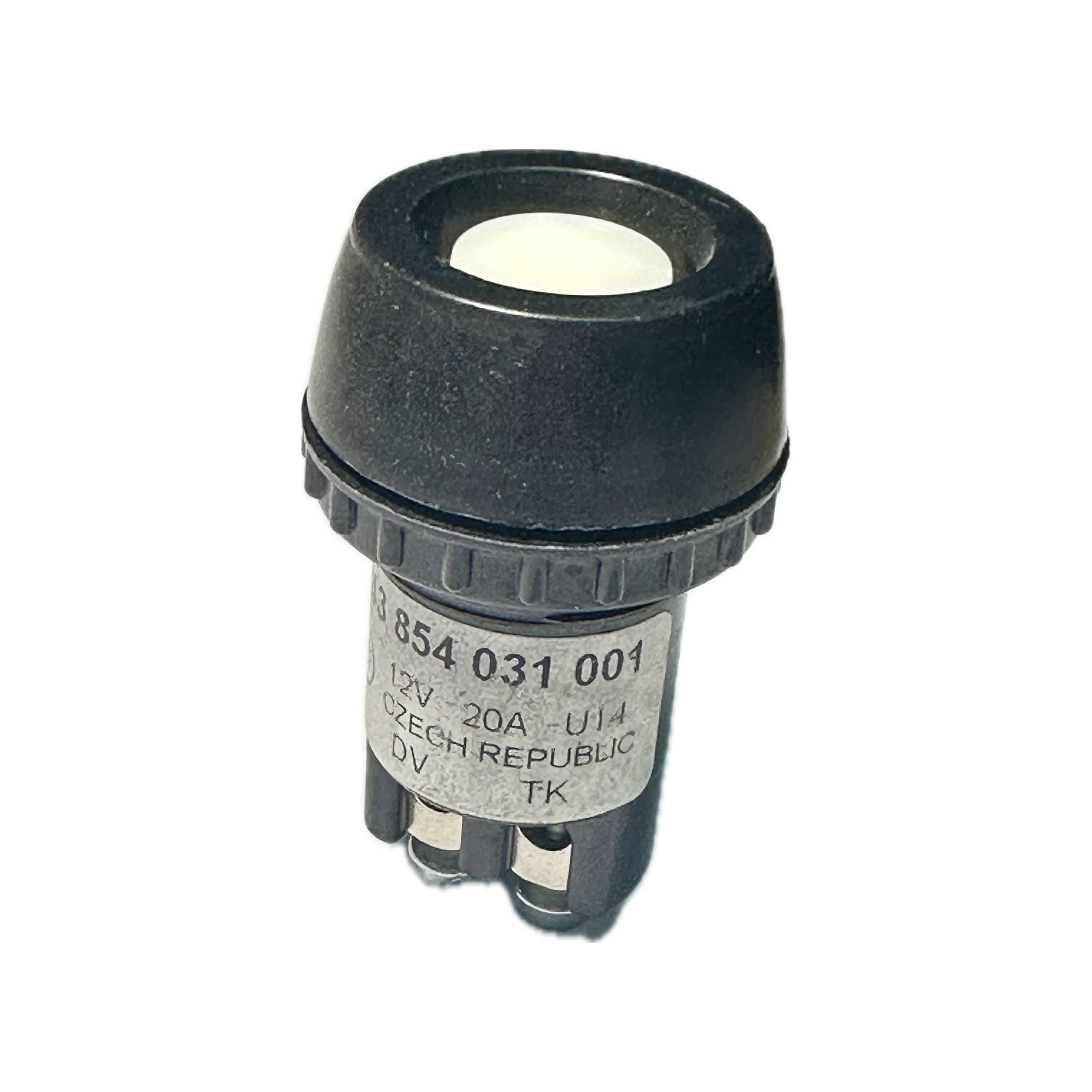 Štartovacie tlačítko zapustené biele