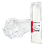 Sťahovacie pásky biele 3,6 × 300 mm 100 ks